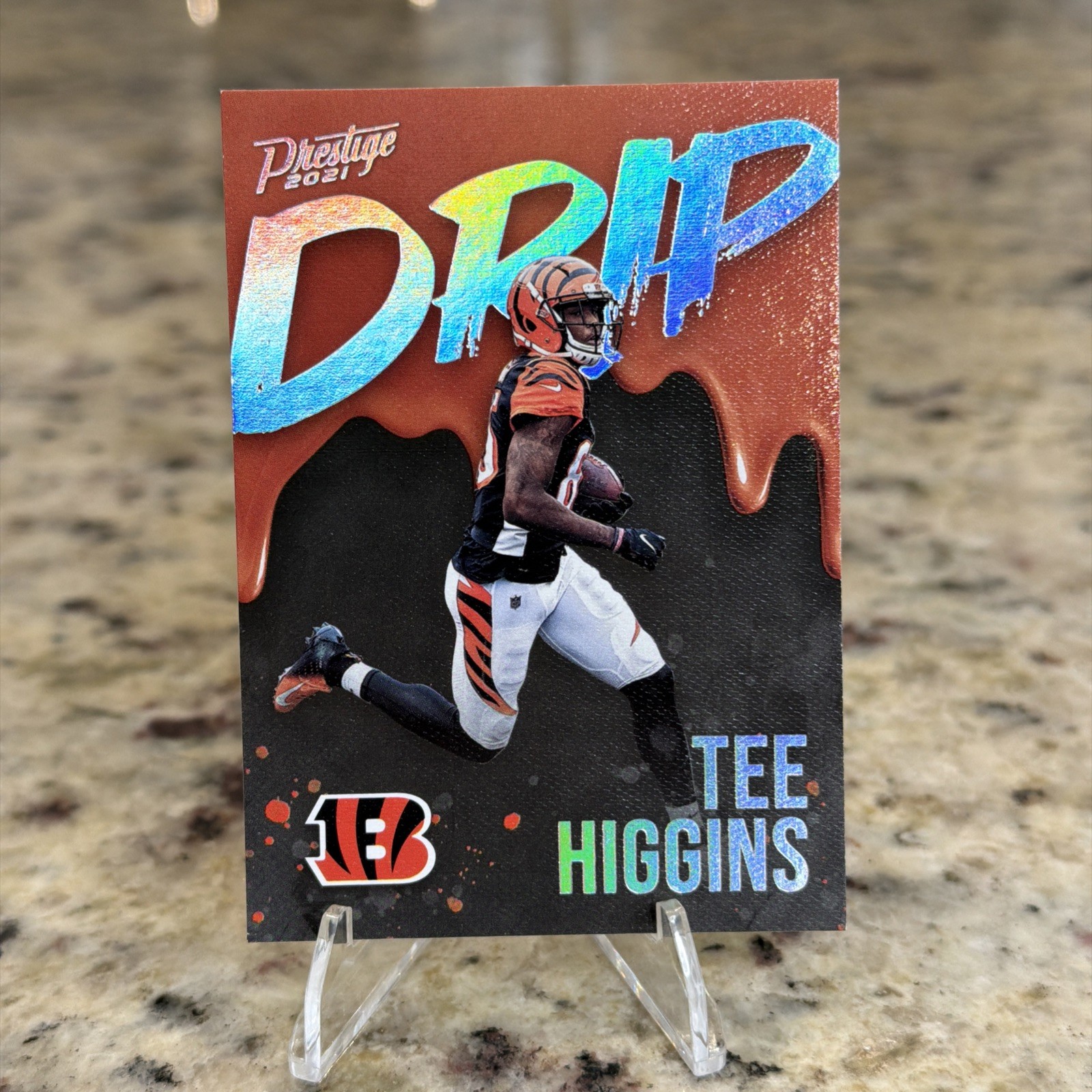 2021 Panini Prestige Football Tee Higgins DRIP SSP Case Hit