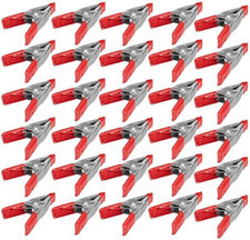 2" Inch Mini Metal Spring Clamps W/Red Rubber Tips Clips Pack of 30
