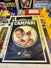 Manifesto originale pubblicitario Campari Bitter