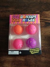 NeeDoh 4 Pack Nee Doh Dohnut Holes Doughnut Set of Four New Factory Sealed Fast