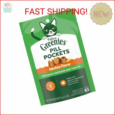 Greenies Feline Pill Pockets for Cats Natural Soft Cat Treats, Chicken Flavor, 1