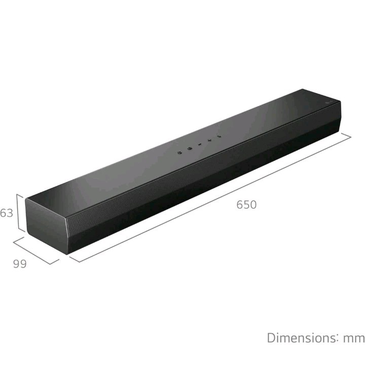 LG US20A SOUNDBAR 2.0 WIRELESS BLUETOOTH 5.3 COMPACT 50W RMS HDMI USB PORT BLACK