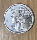 1 Troy Oz .999 Fine Silver Round Mercury Dime Tribute Bullion Coin