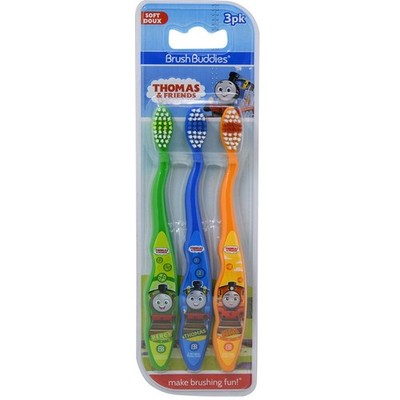 Thomas the Train & Friends Weiche Zahnbürsten, 3 Stück, Blau / Gelb / Rot