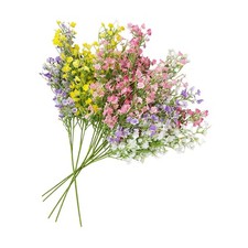 10PCS Artificial Baby's Breath Flowers 27 Inch Mixed 5 Colors Faux Gypsophila