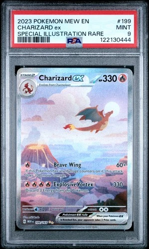 2023 POKEMON MEW EN-151 SPECIAL ILLUSTRATION RARE #199 CHARIZARD EX PSA 9