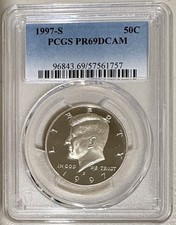 1997-S PCGS PR69 DCAM 50c JFK NO RESERVE!!