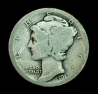 1917-D Mercury Silver Dime (T109)
