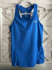 Women s Adidas Size M Blue Active Athletic Tank Built In Bra