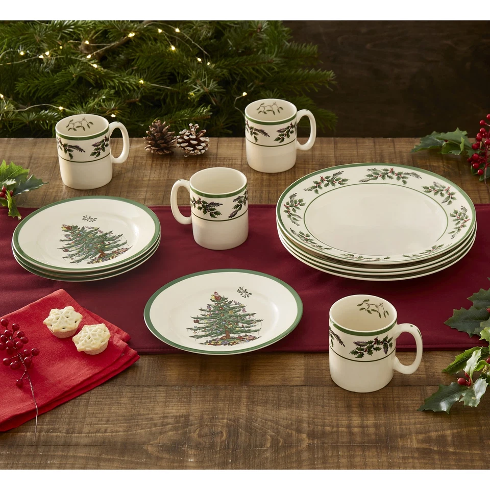 Spode Árbol de Navidad Acebo 10" Platos, Juego de 4 Foto 2 de 2