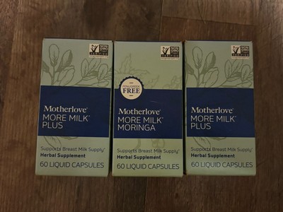 Motherlove More Milk Plus, 60 Capsules Each, 3 Pack! 180 Capsules - Exp 7/2026