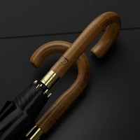 Luxury Wooden Handle Large Golf Umbrella 120cm Windproof Strong Rain Men Women
