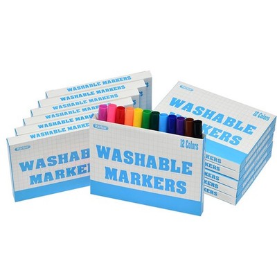 Rarlan Washable Markers Bulk, Markers for Kids, Classpack, 12 Colors,12 Boxes, 1