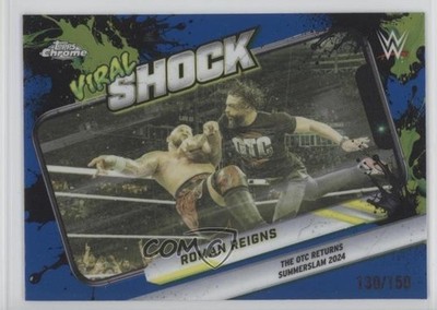 2026 Topps Chrome WWE Viral Shock Blue Refractor /150 Roman Reigns #VIR-19 1uu2