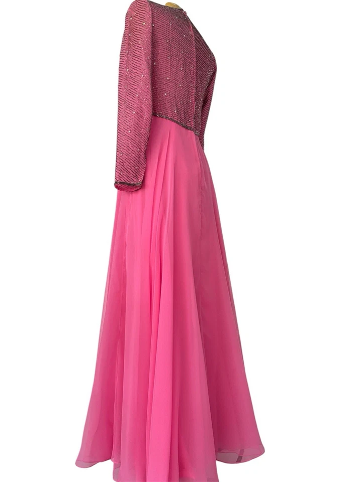 VICTORIA ROYAL 1950s Beaded Chiffon Formal Dress - Imagem 4 de 4