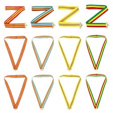 12 Pcs Award Neck Ribbons with Snap Clip Medal Lanyards, Mix-Color