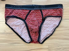 Vintage Mens Brief Size Large 2xist Christmas ringer
