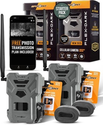SPYPOINT Flex-Dark Twin Starter Pack Cellular Trail Camera
