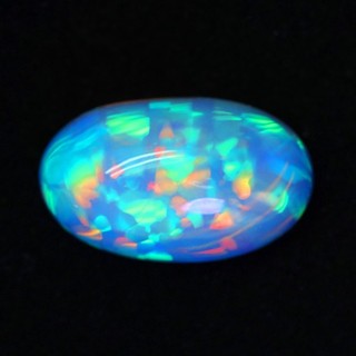 ¡Patrón de paja 3D 8 59c! Terrific Rainbow Play Semi Negro Welo Opal 19x12mm Ovalado