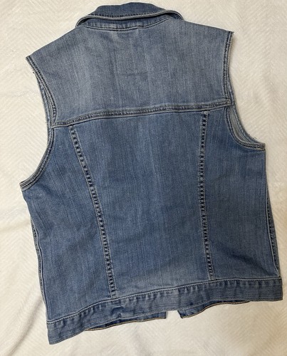 Hollister Jeansweste Distressed Knopfverschluss Rocker Grunge Y2K Style Größe M - Bild 4 von 5