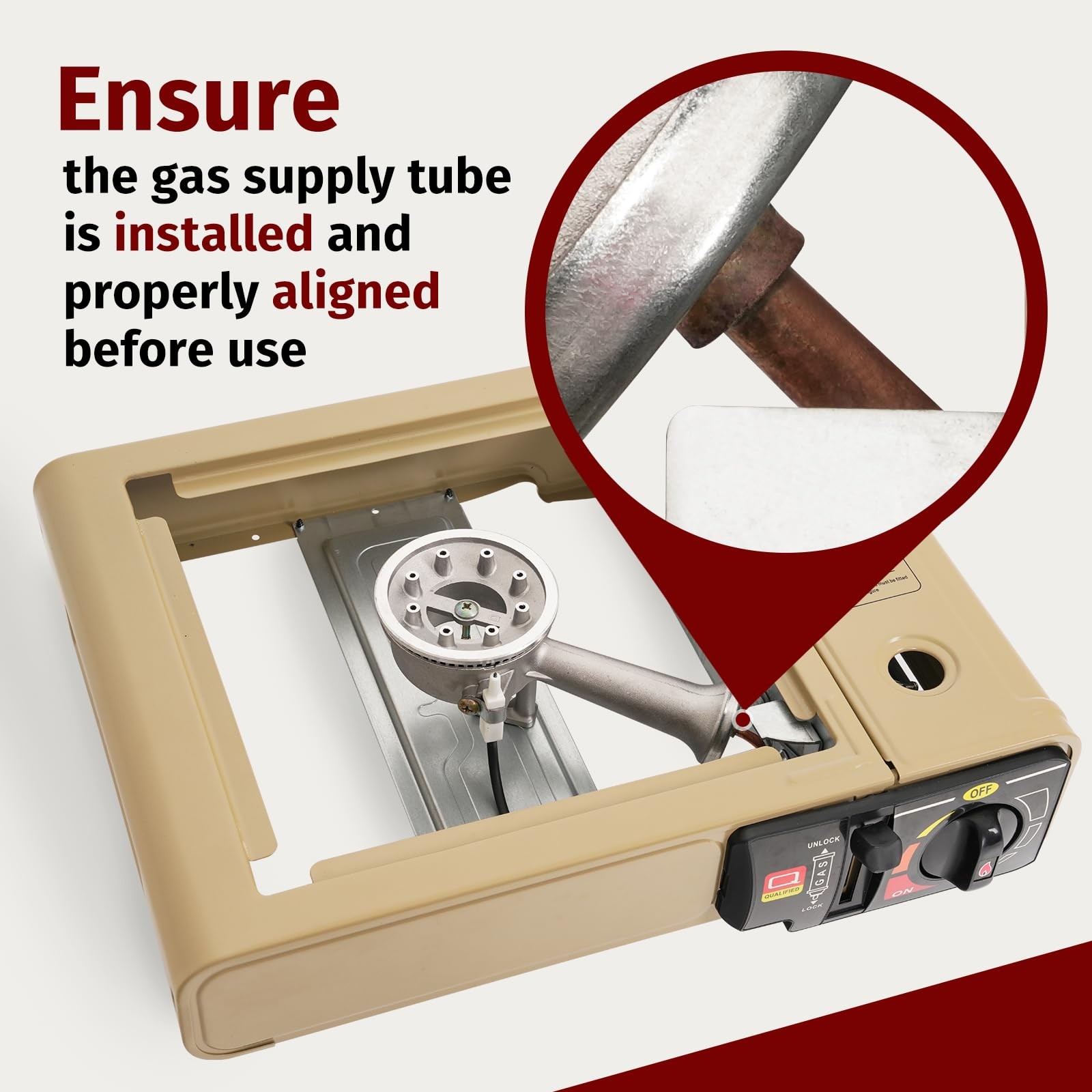 Dual Fuel Stove Portable Camping Stove w/Case+Wind Guard+26" Propane Hose, Khaki