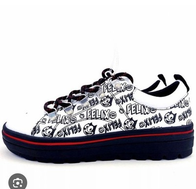 Sz 10 Skechers x Felix The Cat Black White Red Women s Shoes Good Condition