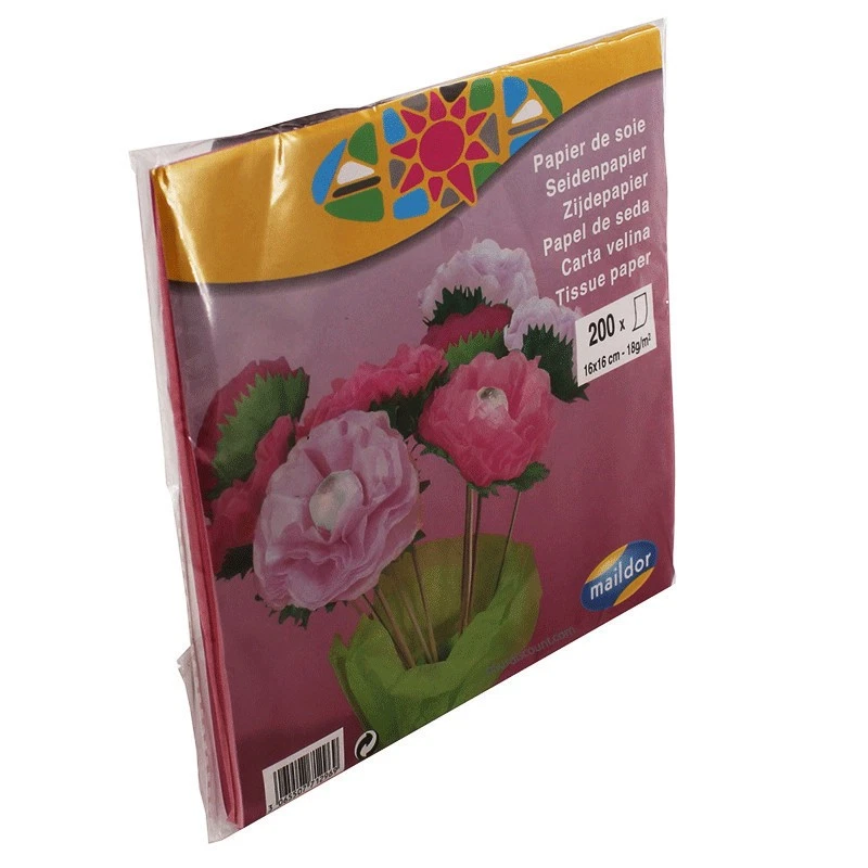 200 Feuilles De Papier De Soie - Rose Fonce Et Rose Pale - Photo 2/2