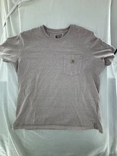 Carhartt Shirt Adult 2XL Gray Lavender Short Sleeve Logo Loose Fit Tee Size