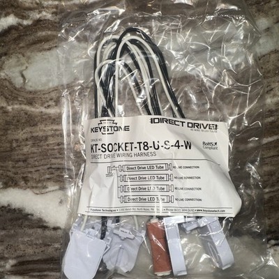 Keystone KT-SOCKET-T8-U-S-4-W 4 Lamp Direct Drive Wiring Harness