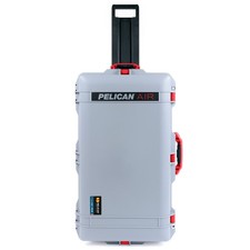 Silver  Red Pelican 1615 Air case With Foam. With wheels.