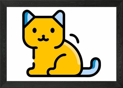 Niedliche Cartoon Katze #4 gerahmtes Wandbild Poster Druck Bild