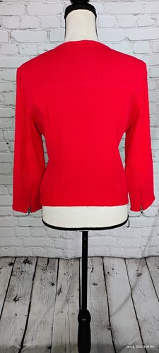 Sanctuary Moto Jacket Red Full Zip Mixed Textures Jersey Pockets Small. - Picture 18 of 24