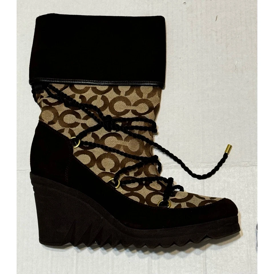 Botas de cuña Coach Maisey Signature C talla 10 caqui Foto 4 de 4