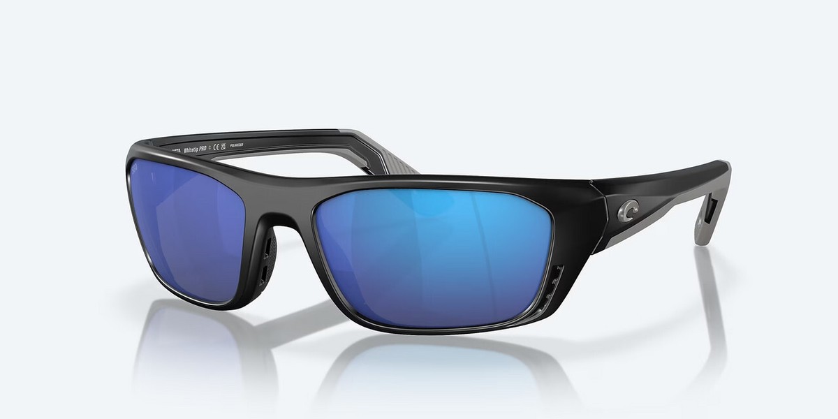 (取寄) コスタ ホワイトチップ 580P ポーラライズド サングラス Costa Whitetip 580P Polarized Sunglasses Blackout Frame/Blue Mirror 580P Costa Whitetip Sunglasses - Polarized - Matte Black w/Blue Mirror