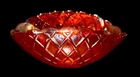 VINTAGE Carnival Imperial Glass Oval Scalloped 12"+ Bowl Orange Iridescent EUC