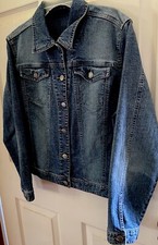 Vtg Lee Rivet Blue Jean Denim Jacket Women M 80s Trucker Jean Western Cowgirl