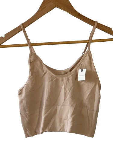 Crop top Anthropologie taglia S/M marrone a costine con cinturino regolabile - nuovo - Foto 2 di 6