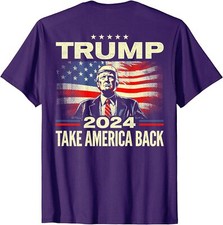 Trump 2024 Take America Back Funny America Flag Pride Unisex T-Shirt