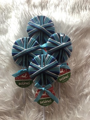 4 Scunci Ponytail Hair Elastics Lolipop 35 Pcs Light Blue Dark