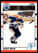 1990 SCORE NHL HOCKEY Trading Card #373 -- Geoff Smith, Edmonton Oilers 😎