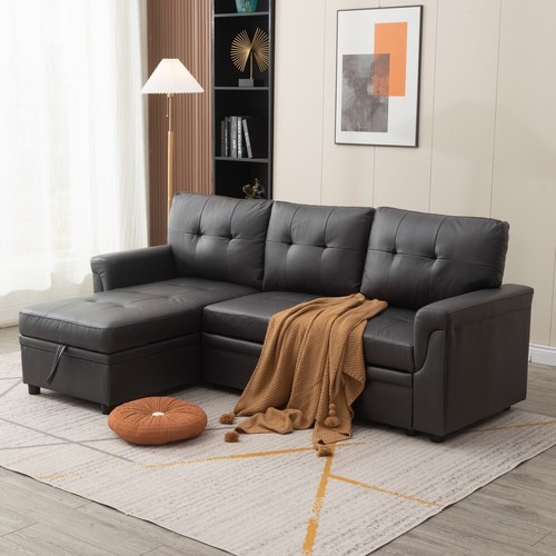 Universal 3 Seater Sofa Bed - Corner Sofa Bed with Storage & Reversible Chaise - Picture 33 of 46