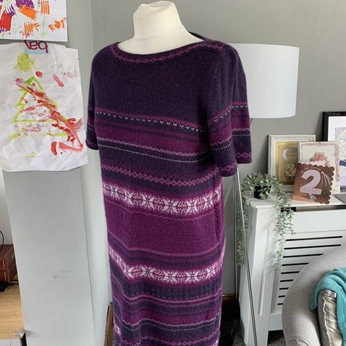 M\u0026S woman loose fit purple geometric 