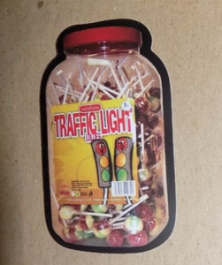 SUNSHINE TRAFFIC LIGHT LOLLIES WACKY MINI-STICKER...APPROX - 2 3/4" X 1 1/2"