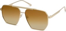 SOJOS Retro Oversized Square Polarized Sunglasses Shiny Gold/Gradient Brown