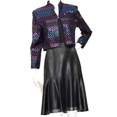  ️ NWT Akiris Punto Black Flared A-line Skirt in Black Size 6