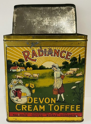 Vintage Radiance Toffee Devon Cream Toffee Tin 6 x 5.75 x 3" , Doncaster England - Picture 7 of 13