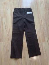 New Nine West Woman Lined Brown Pinstripe Lined Dress Pants Straight Leg Size 2