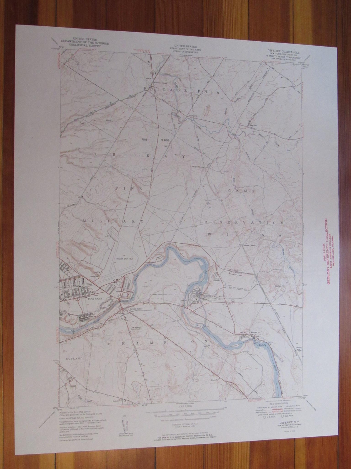 Deferiet New York 1950 Original Vintage USGS Topo Map eBay