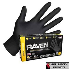 SAS Raven Black Nitrile Gloves Powder Free 100 ct per box XXL