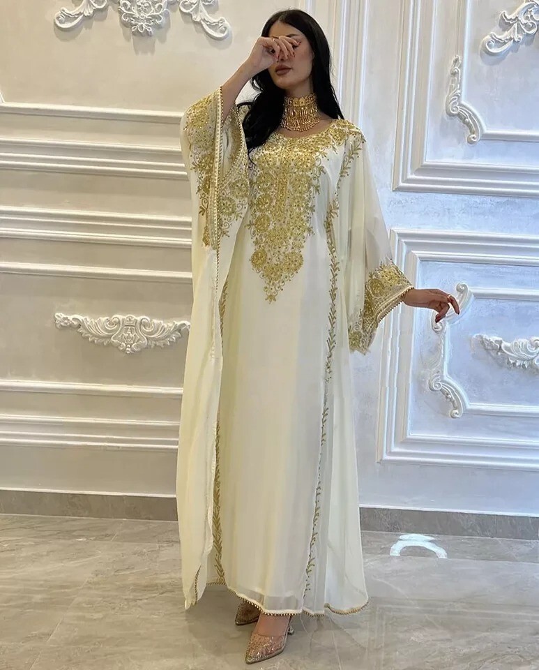 Eid SALE Hand Work Gown Long Farasha Ramzan Kaftan Moroccan Dress Dubai  Abaya